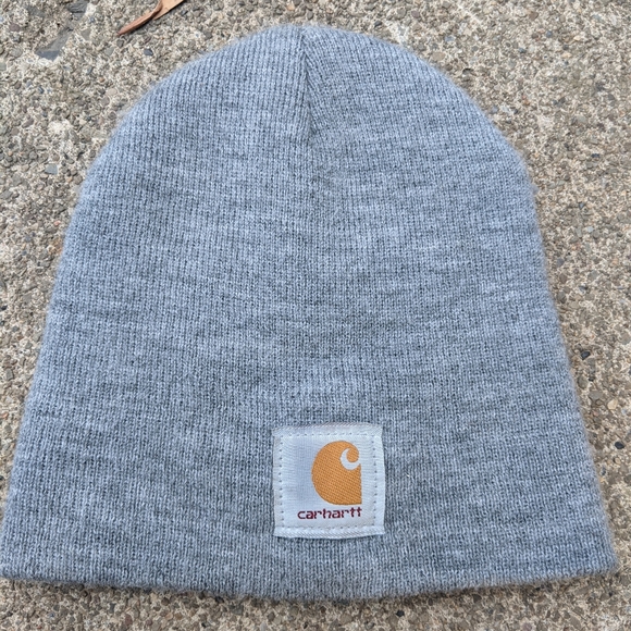 Womens Carhartt Grey Classic Beanie Hat 